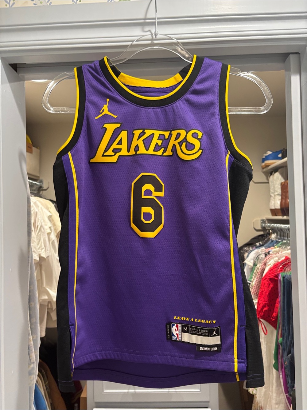 Jordan Los Angeles Lakers Purple and Gold #6 Jersey